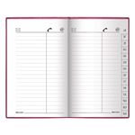 Телефонная книжка МАЛЫЙ ФОРМАТ (80х130 мм) А7, BRAUBERG "Imperial", под гладкую кожу, 56 л., вырубной алфавит, бордовый, 123514