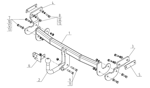 Фаркоп Avtos на KIA OPTIMA (2016-)(паспорт и сертификат в комплекте)(без электрики)KI 33