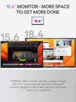 18.4" Портативный монитор с магнитным чехлом UXbox T118 4К IPS 3840х2160, 60 Гц