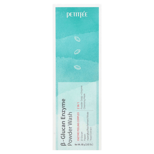 Petitfee, ферментное средство для умывания с бета-глюканом в порошке, 80 г (2,82 унции)