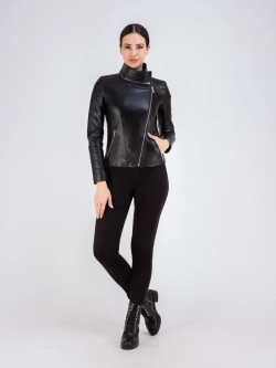 Куртка женская из натуральной кожи с капюшоном трансформер