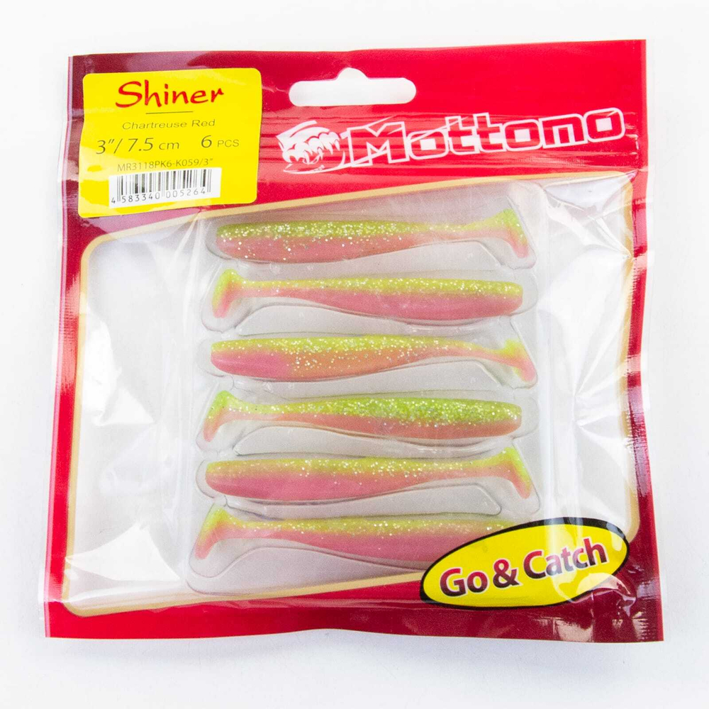 Виброхвост Mottomo Shiner (75мм, 2гр), 6шт/уп