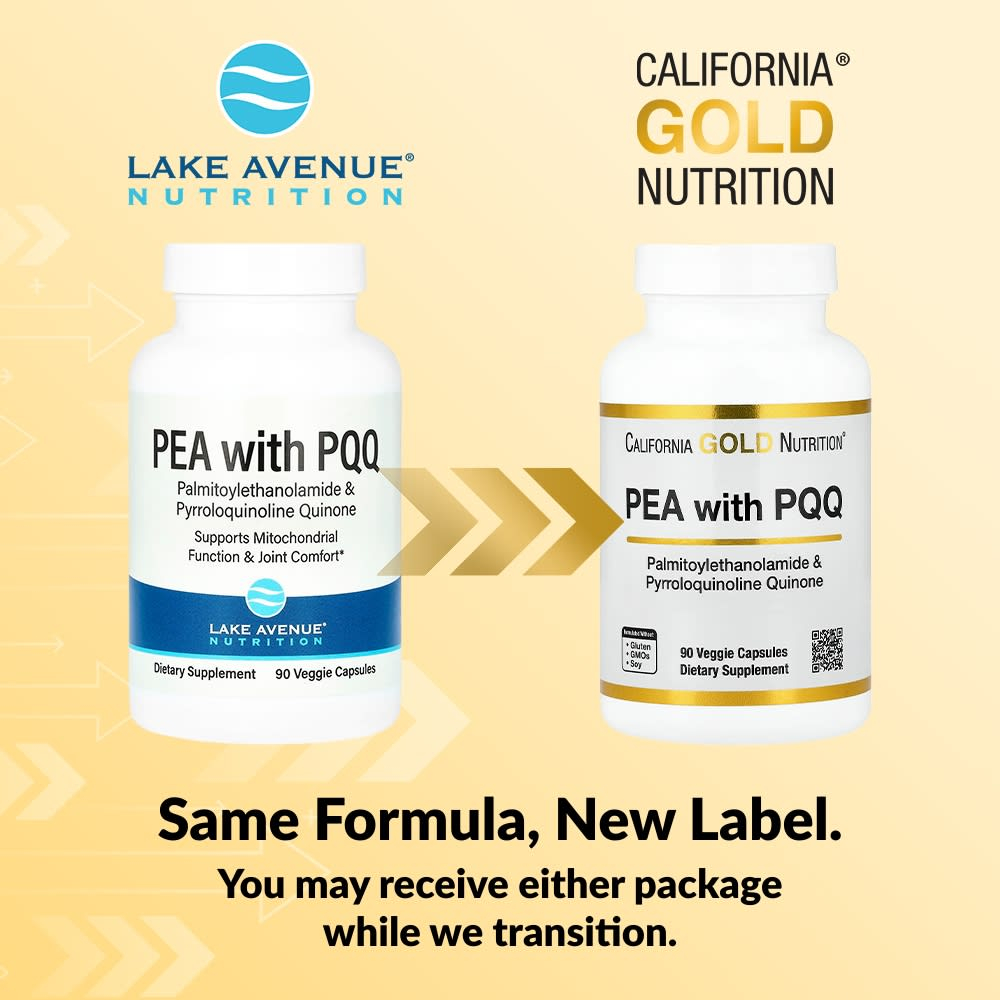 California Gold Nutrition, ПЭА 300 мг и PQQ 10 мг, 90 растительных капсул