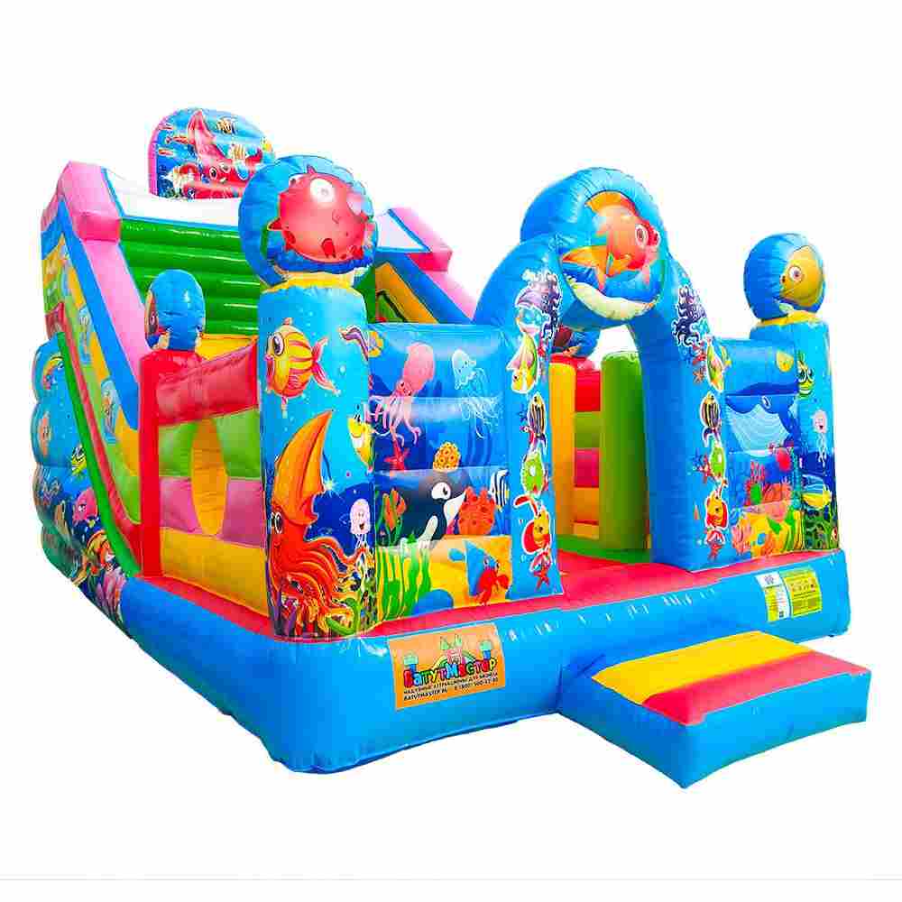 Коммерческий надувной батут-горка «Приключения рыбки 2» 7*4*5.5 м