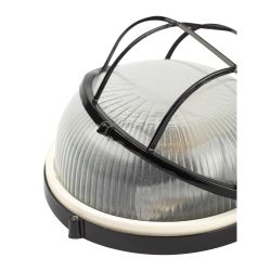 Светильник ЭРА НБП 03-100-002 Акватермо алюминий/стекло решетка IP54 E27 max 100Вт D240 круг черный