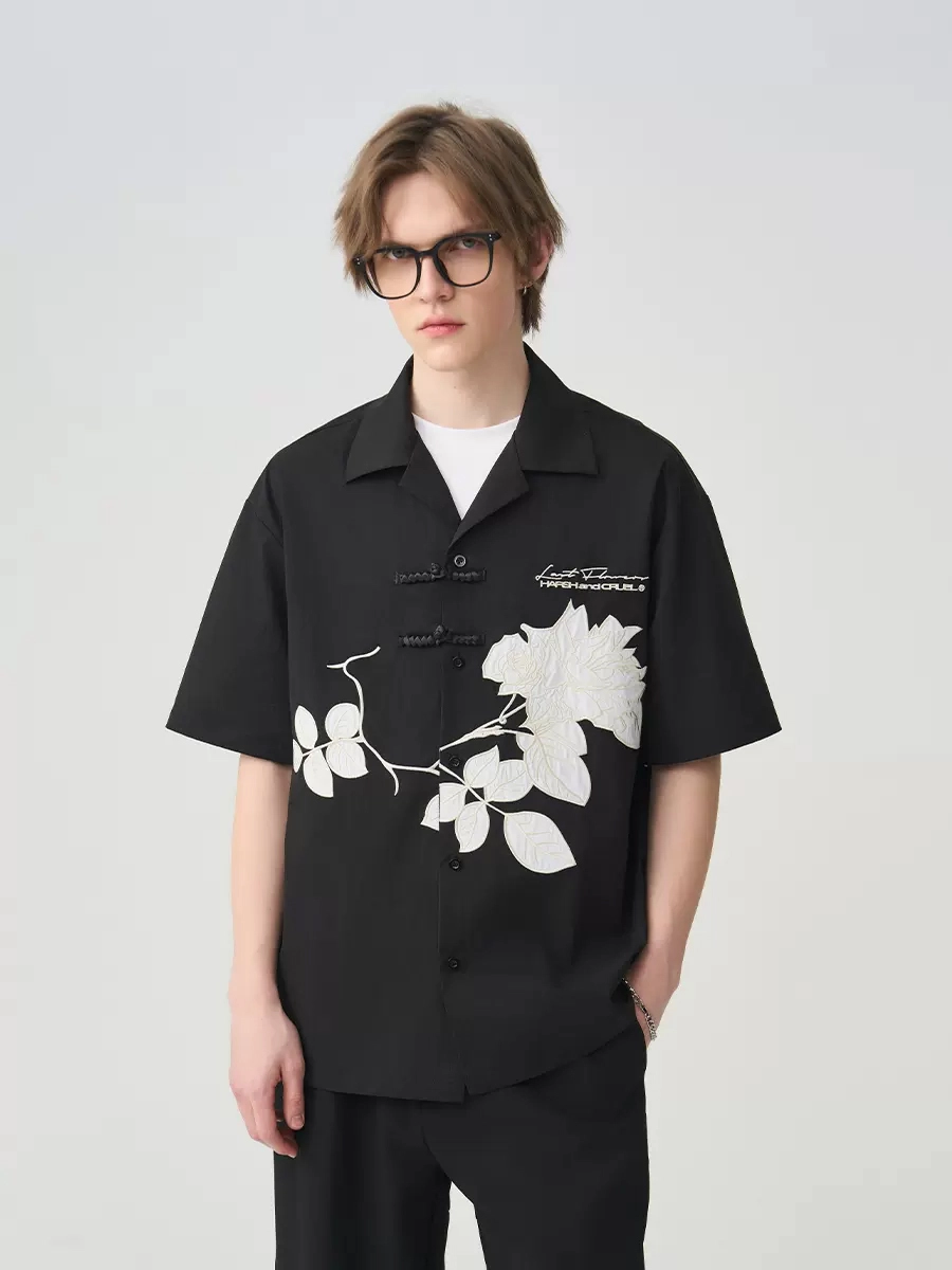 Рубашка HARSHandCRUEL "Abstract Flowers" Short Sleeve Shirt