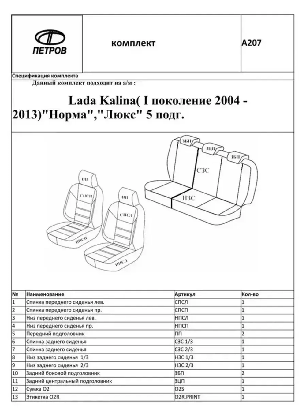 Чехлы на Ладу Калину 1 / Lada Kalina (2004-2013)