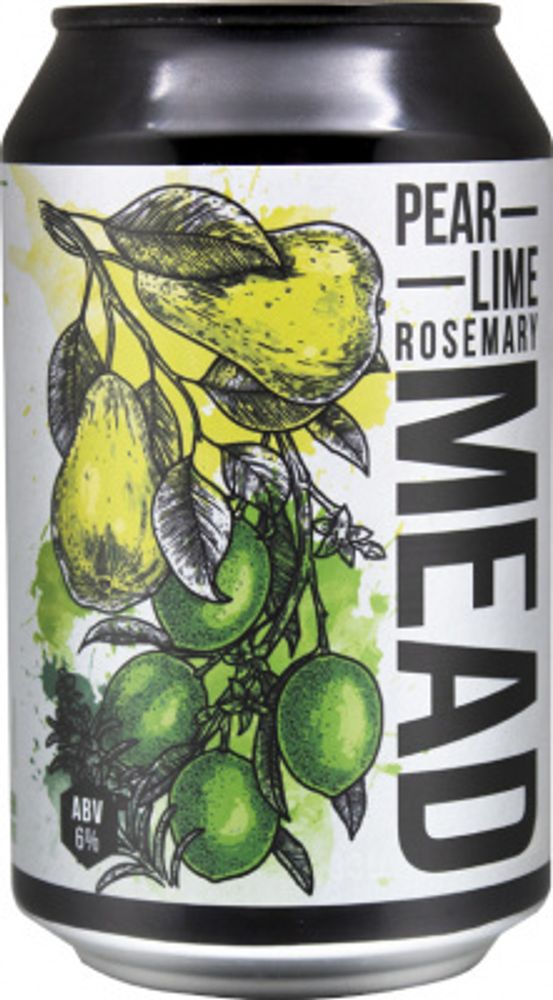Медовуха Степь И Ветер Груша, Лайм &amp; Розмарин / Mead Steppe &amp; Wind Pear, Lime &amp; Rosemary 0.33л - 10шт