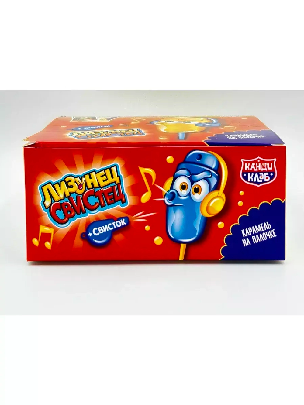 Карамель леденцовая на палочке Лизунец Свистец , блок