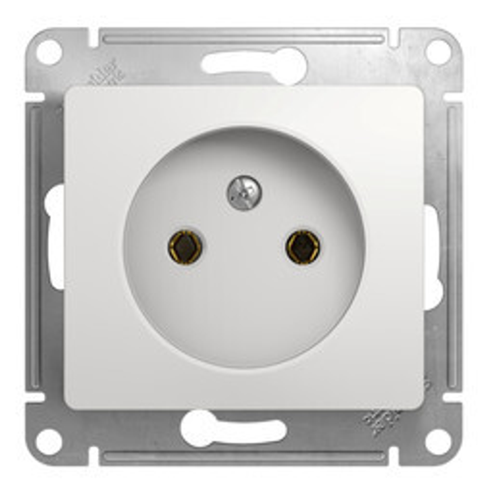 Розетка 1-м СП Glossa 16А IP20 без заземл. механизм бел. SE GSL000141