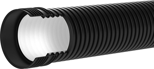 Труба полиэтиленовая гофрированная двухслойная неармированная с приварным раструбом, цвет чёрный, КОРСИС, ГОСТ Р 54475-2011