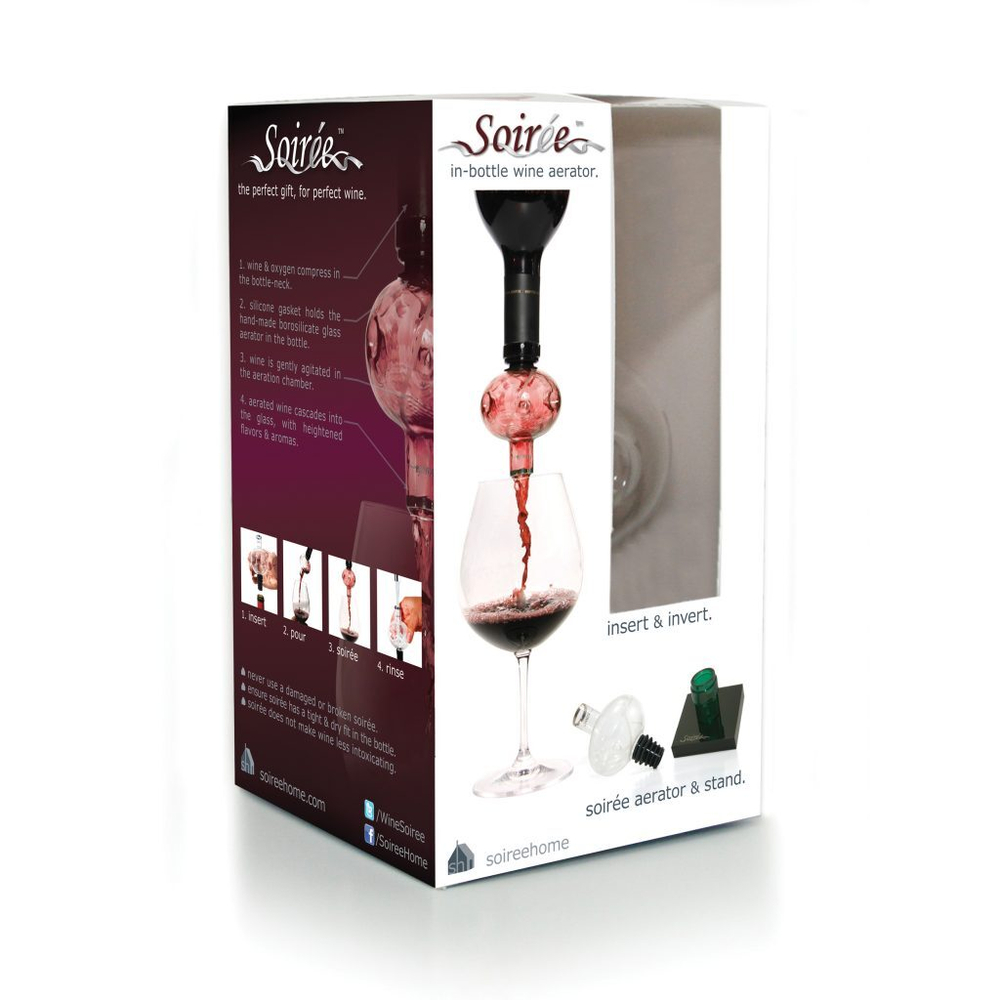 Аэратор для вина на бутылку с подставкой Soiree Home Wine Aerator