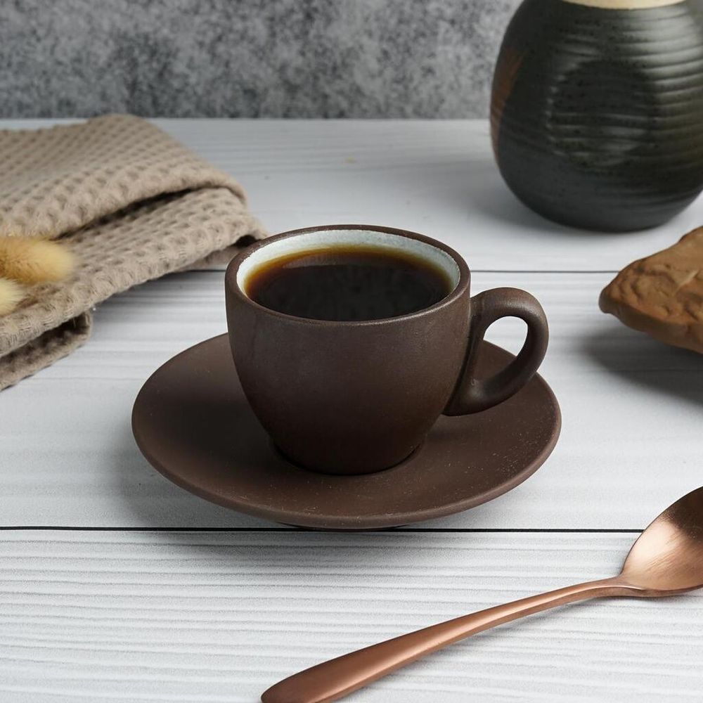 Кофейная пара 100 мл d 6,3 см h5,2 см White Matt New Brown Taiga P.L. Proff Cuisine [8]