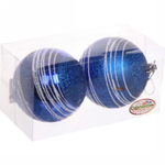 Новогодние шары 8 см (набор 2 шт) «Алмазная россыпь», Синий