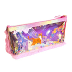 Пенал - косметичка Alingar, мех/голографика, молния, 90х200мм, "Cute cat", микс (кошечки)