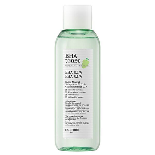 Отшелушивающий тонер для лица с BHA/PHA кислотами и экстрактом винограда SkinFood Shine Muscat BHA 0.2% Toner, 200мл