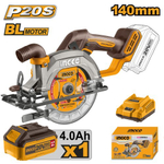 Пила циркулярная аккумуляторная INGCO CSLI14021 Li-Ion 20B