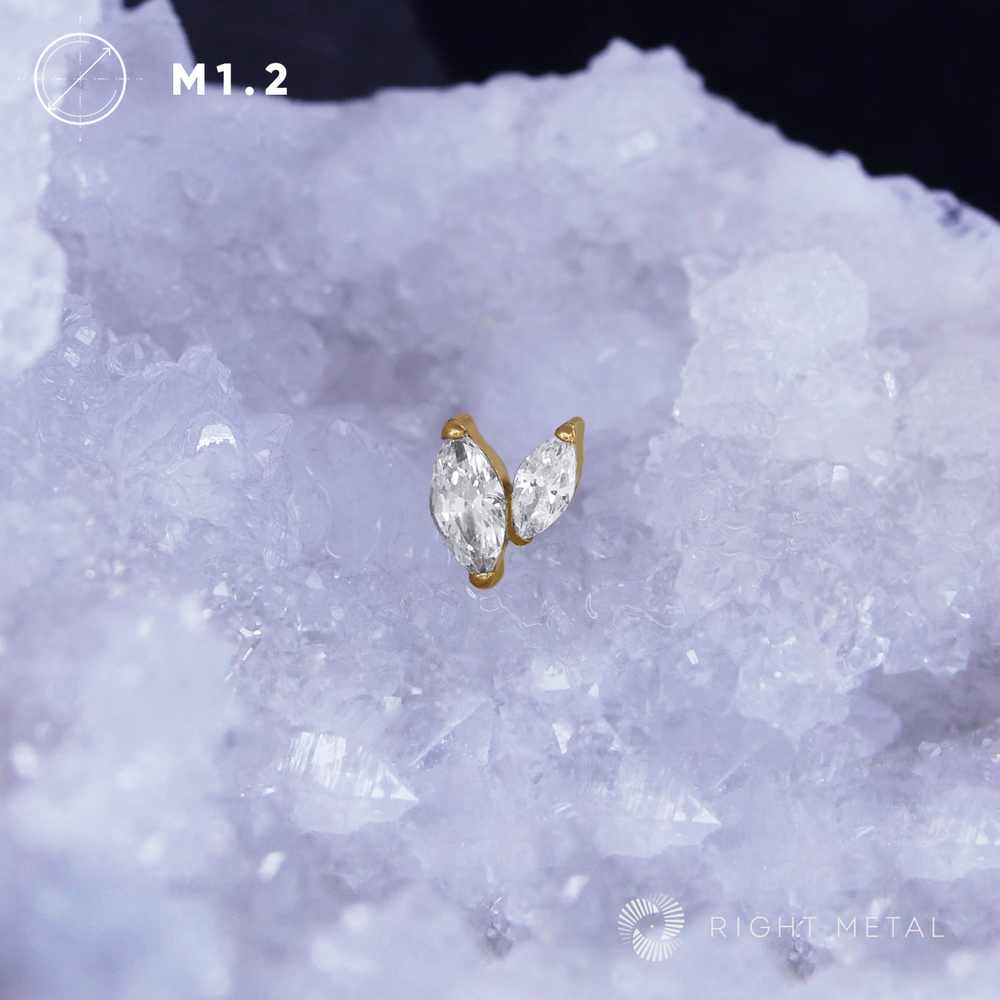 2K Millennium Marquise Crystal PVD Yellow