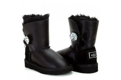 UGG Kids Bailey Button Bling Metallic Black