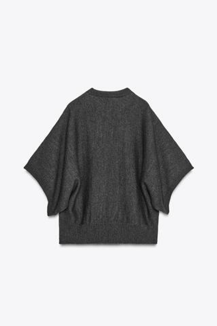 ZARA ТРИКОТАЖНЫЙ ДЖЕМПЕР С ШИРОКИМИ РУКАВАМИ, СЕРЫЙ