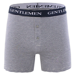 Хлопковые трусы-боксеры с тонкой полоской и брендированной резинкой (Размер: 4X) (Цвет: серый с чёрным)