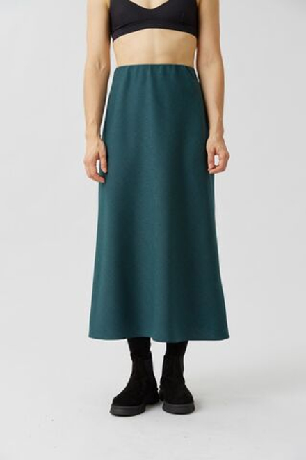 Юбка макси из изумрудной шерсти