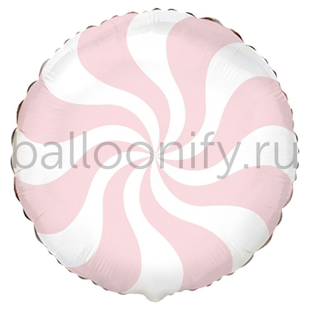 Фольгированная фигура, круг, Конфета персиковая пастель/FM,18"/46СМ