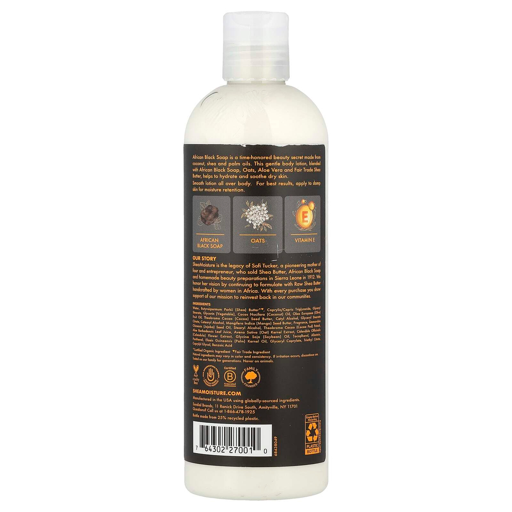 SheaMoisture, Успокаивающий лосьон для тела, африканское черное мыло, 369 г (13 унций)