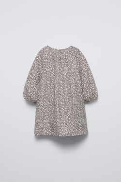 ZARA ПЛАТЬЕ С ЦВЕТОЧНЫМ ПРИНТОМ, СЕРЫЙ
