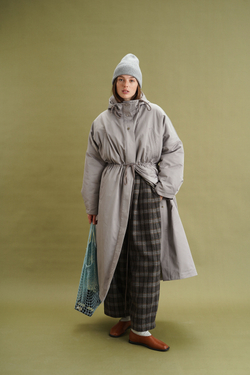 Парка оверсайз зимняя удлиненная, серая