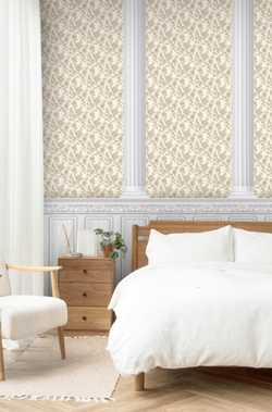 Ламинированная панель ПВХ Росария кремовая 2700х250мм