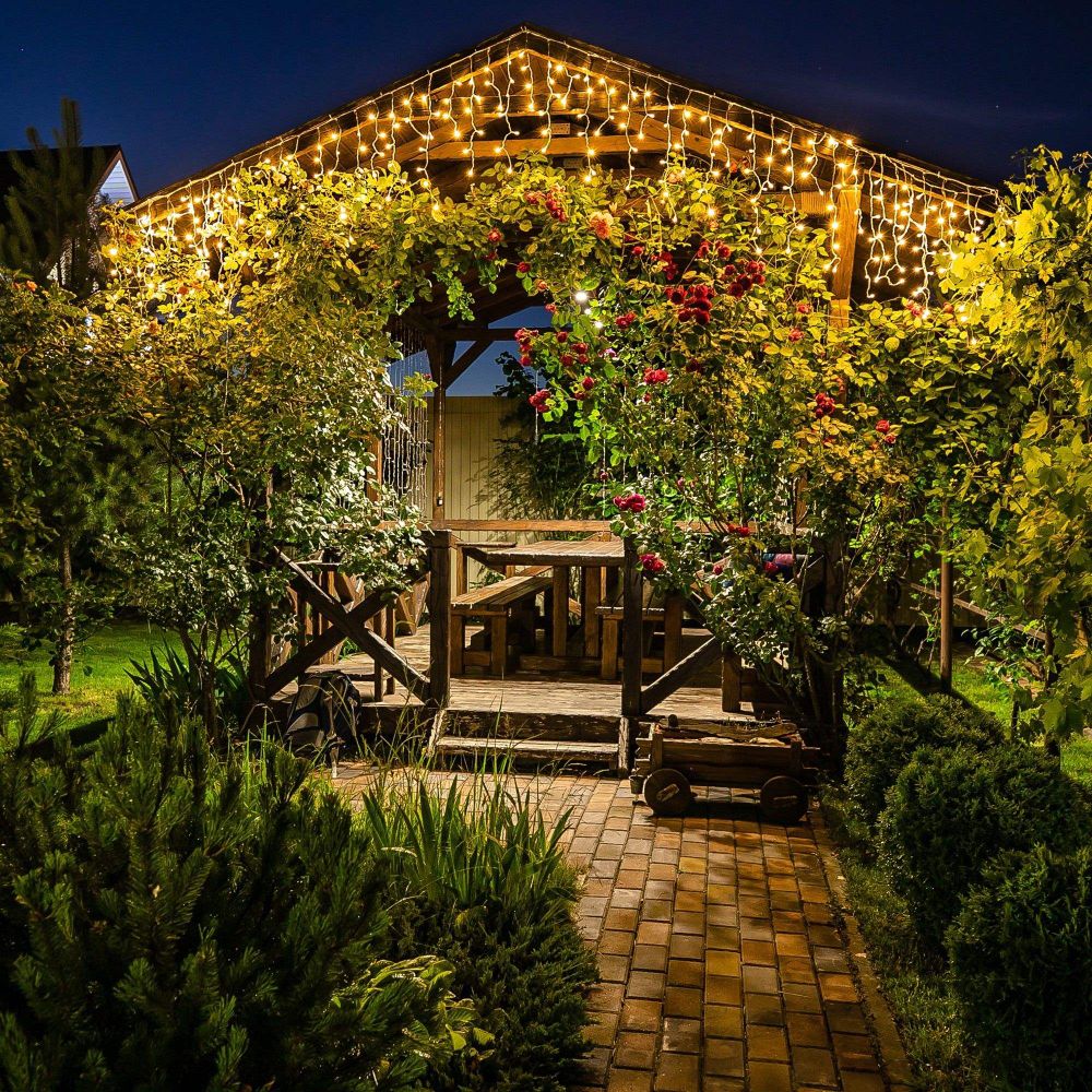 ULD-B20007-480-DTA-RC WARM WHITE IP44 Бахрома светодиодная. 20м. С пультом. 480 светодиодов. Теплый белый свет. Провод прозрачный. ТМ Uniel