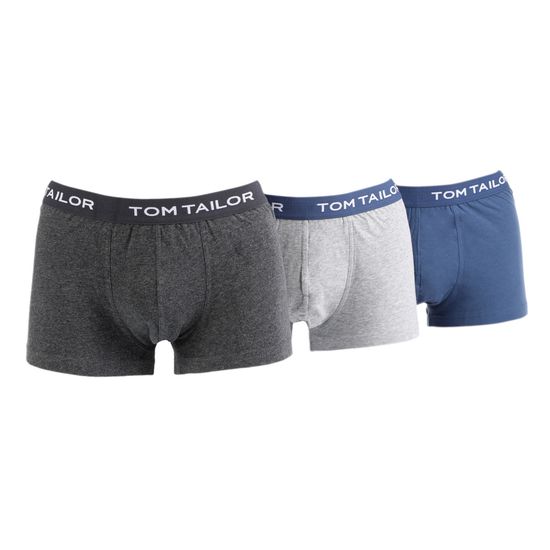 Мужские трусы боксеры набор 3в1 (темно-серый, серый, синий) Tom Tailor 70162/6061 110