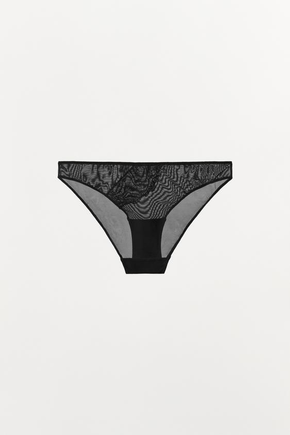 ZARA ТРУСЫ ИЗ СЕТЧАТОЙ ТКАНИ С КРУЖЕВОМ, ЧЕРНЫЙ