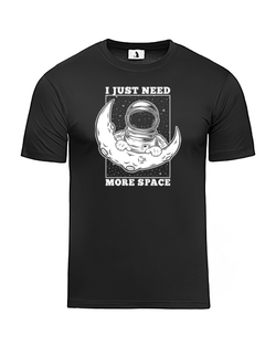 Футболка I just need more space unisex черная с белым рисунком