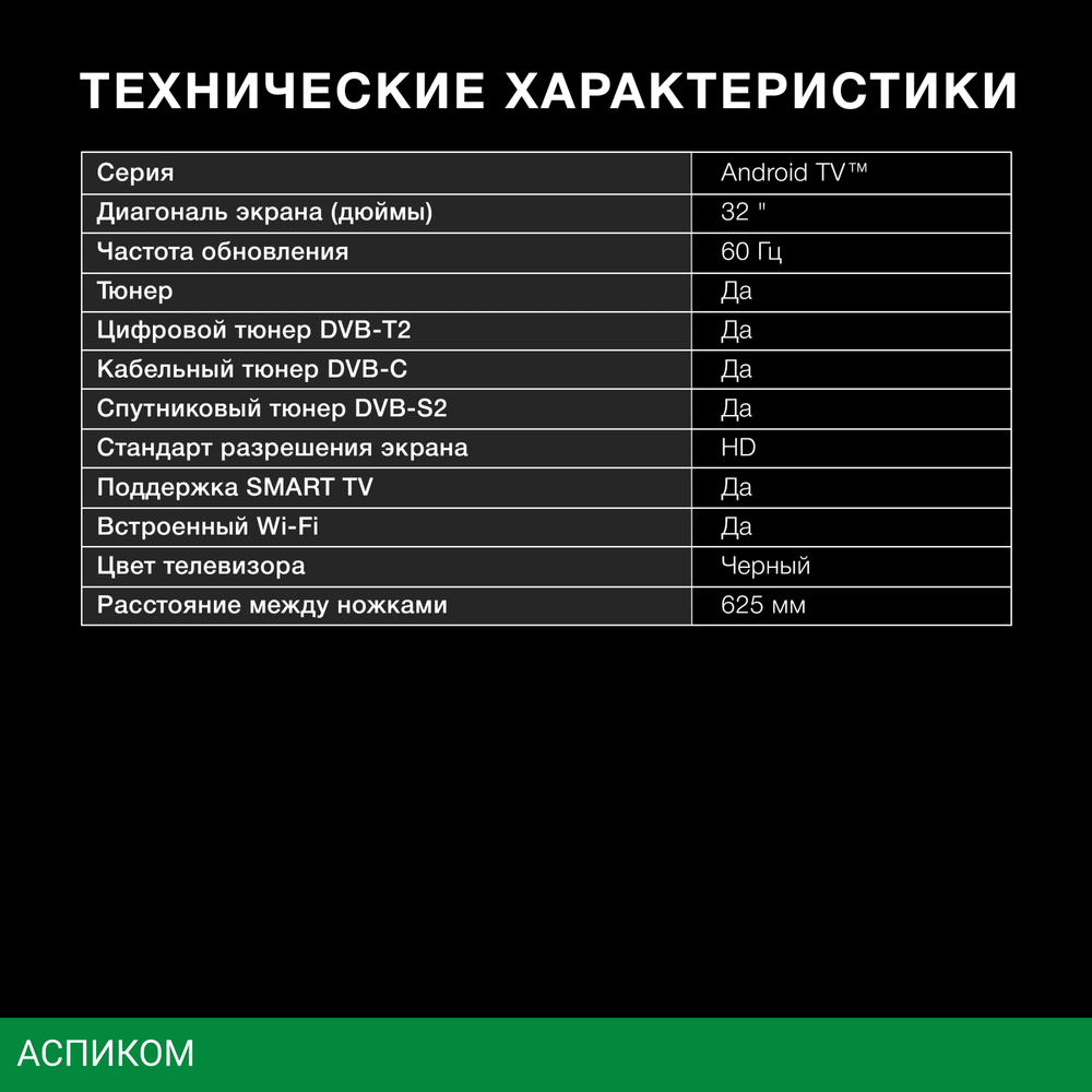 Телевизор LED Hyundai 32" H-LED32BS5002