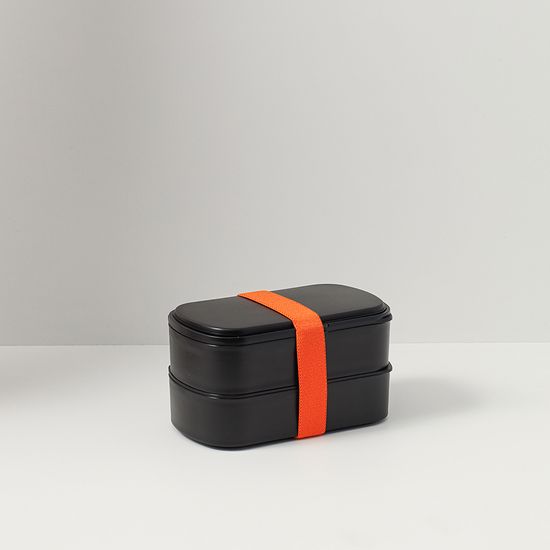 Ланч-бокс с приборами food time, 1 л, черный