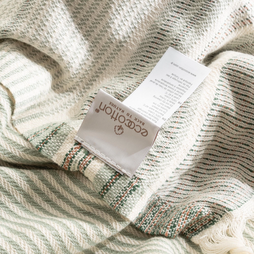 Пештемаль из органического хлопка Arya 90x180 | зеленый