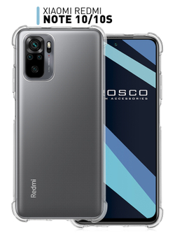 Чехол ROSCO для Xiaomi Redmi Note 10;Xiaomi Redmi Note 10S;Poco M5s оптом (арт. XM-RN10-HARD-TPU-TRANSPARENT)