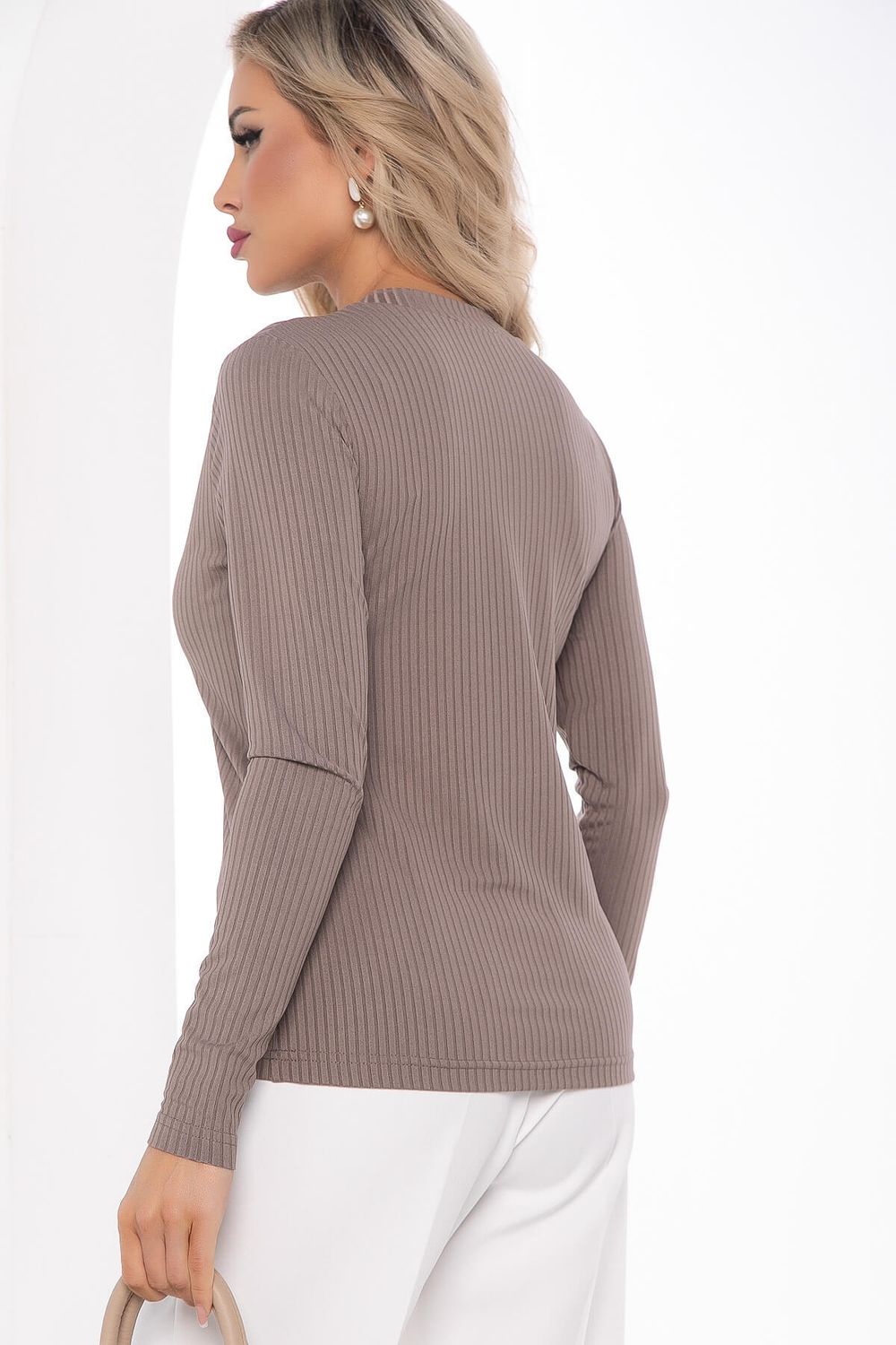 Джемпер с V-образным вырезом (шоколад) Б8274 LT Collection