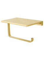 Держатель для туалетной бумаги с полкой WONZON & WOGHAND ECLIPSE, Глянцевое золото (WW-9126-LG)