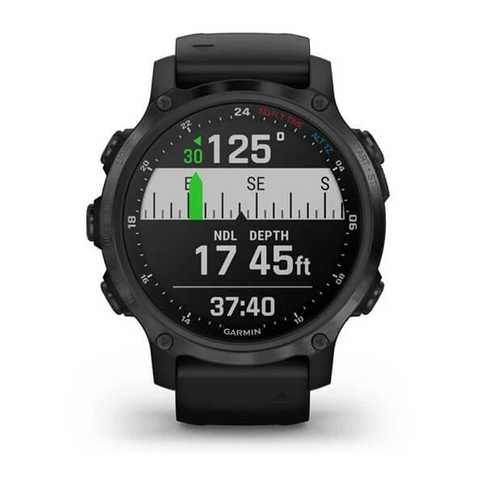 Умные часы Garmin Descent Mk2s угольно-серый корпус с DLC-покрытием, черный силиконовый ремешок