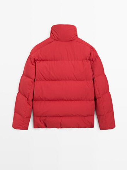 Massimo Dutti Пуховик оверсайз, красный