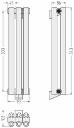 Сунержа Эстет-00 500х135 3 секции