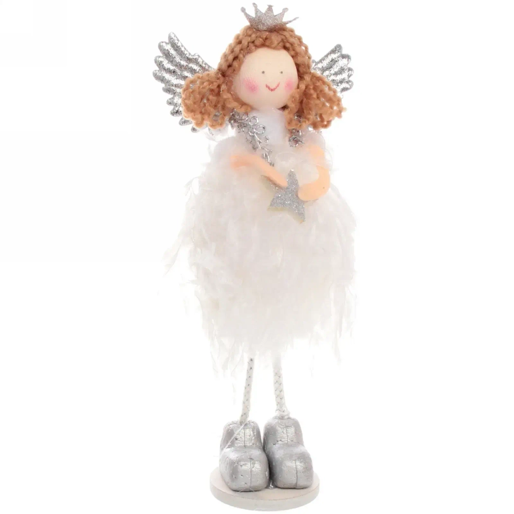 Фигурка новогодняя «Ангел с крыльями» 17 см, белый