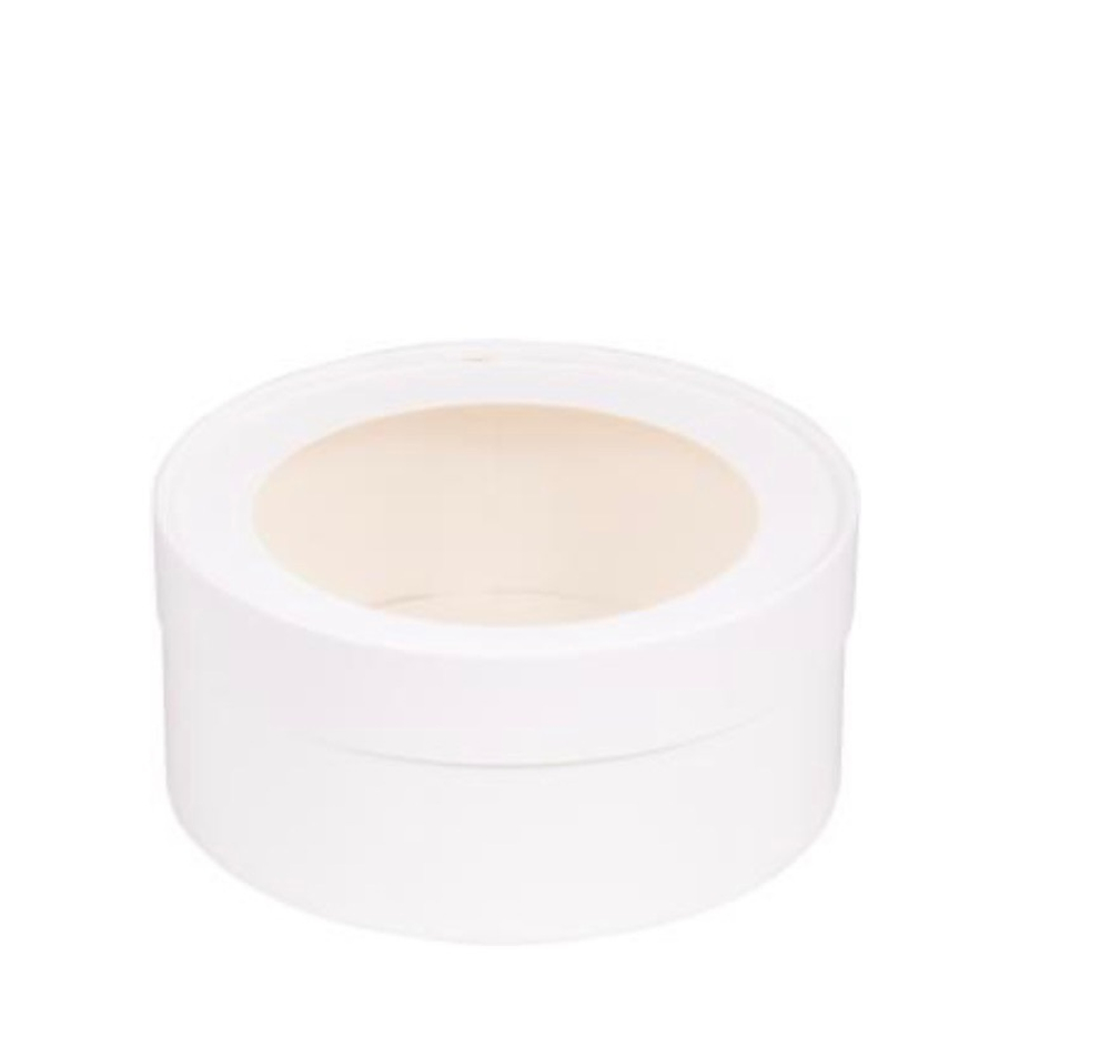 NEW! Коробка для тортов и пирожных ТУБУС с прозрачной крышкой диам.240мм выс.100мм, (белая) 25 шт/кор