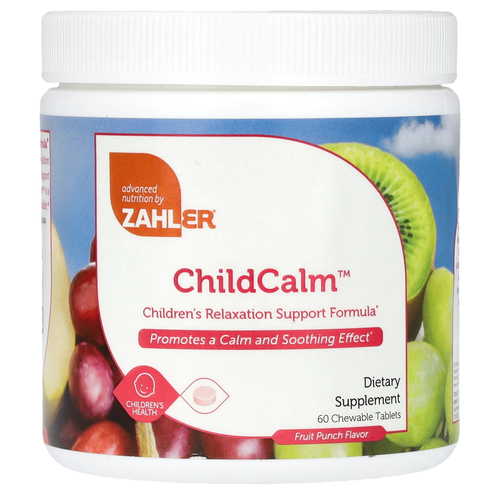 Zahler, ChildCalm, средство для расслабления детей, фруктовый пунш, 60 жевательных таблеток