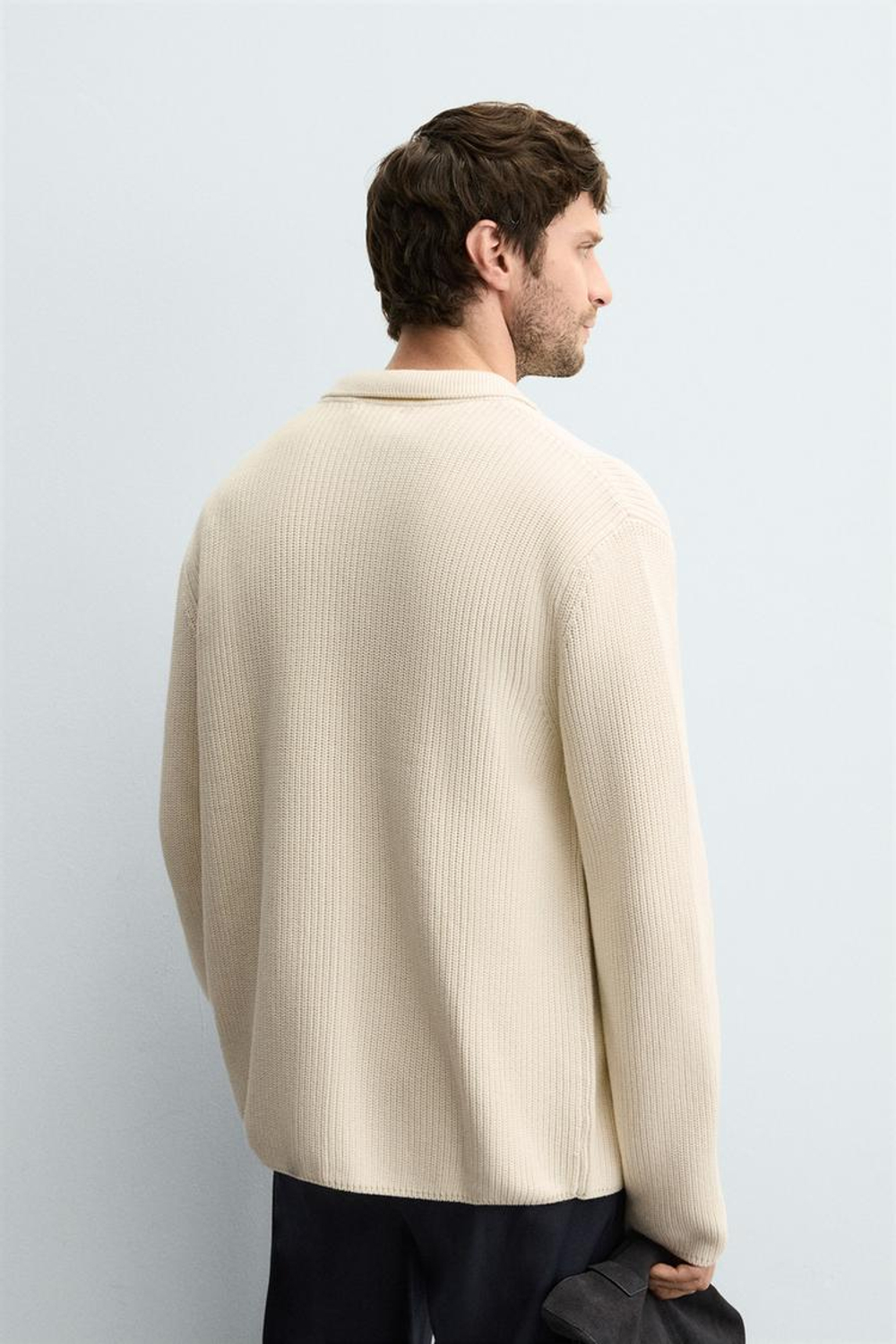 ZARA КАРДИГАН В РУБЧИК, ЭКРЮ