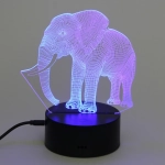 Светильник ночник «3D-Мамонт» на пластиковой подставке, с включателем USB