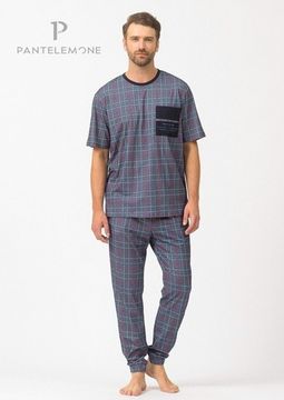 Комплект мужской домашний Pantelemone PDK-318,клетка деним